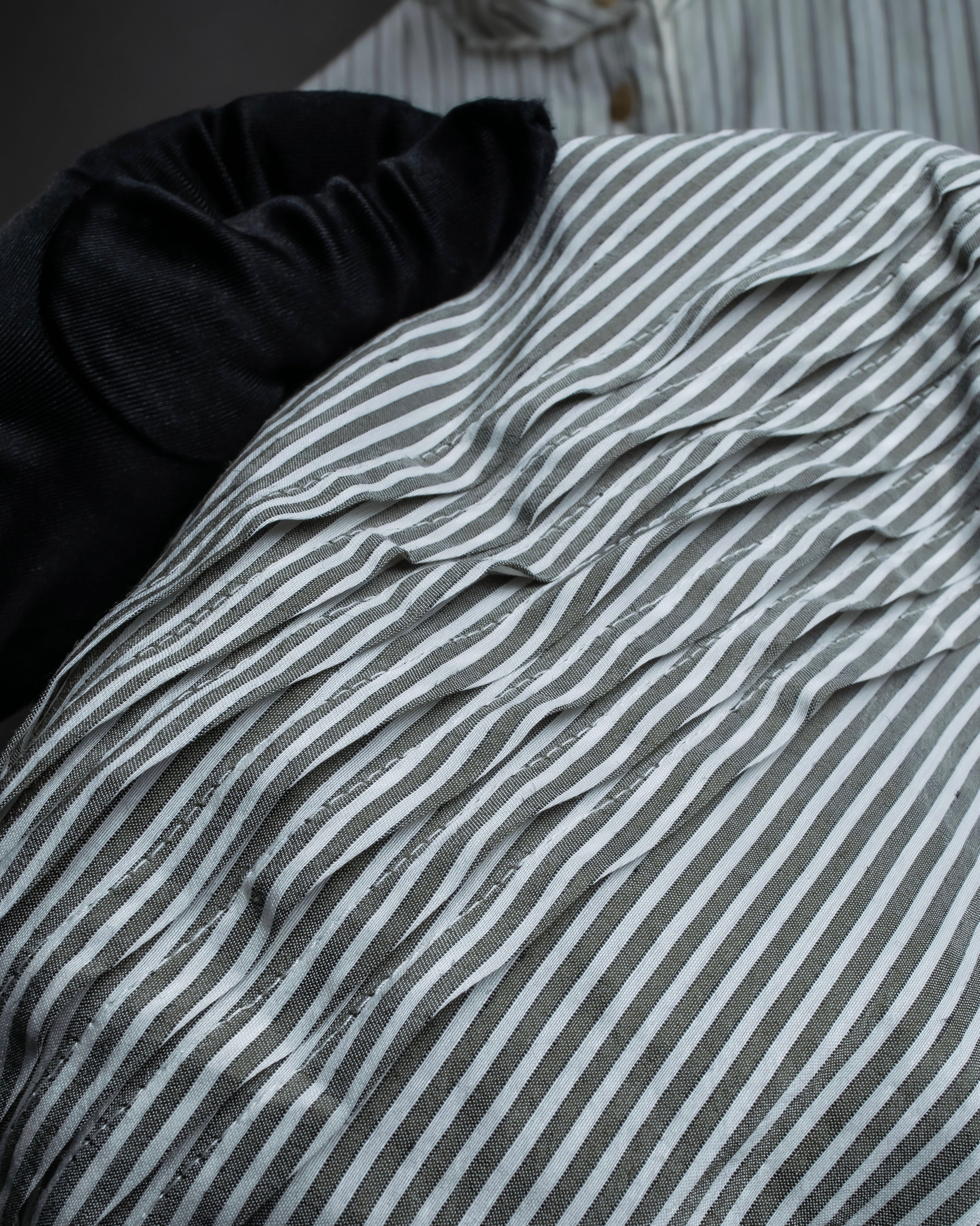 "LOEWE" Balloon sleeve striped high neck shirt
