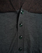 MARK JACOBS/ Mohair Blend Block Bicolor Knit Cardigan Brown × Dark Green