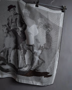 "HERMES" Silk fantaisie a cheval carré scarf 70