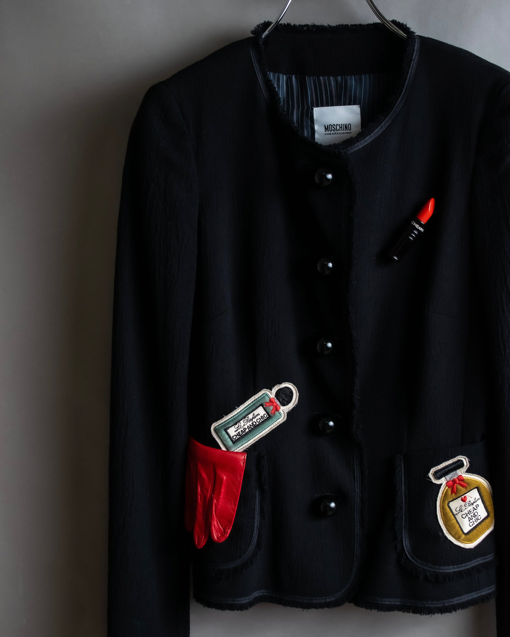 "MOSCHINO" Object sewn design tweed jacket