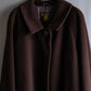 "BURBERRYS" Fly front deep brown soutien collar super long coat