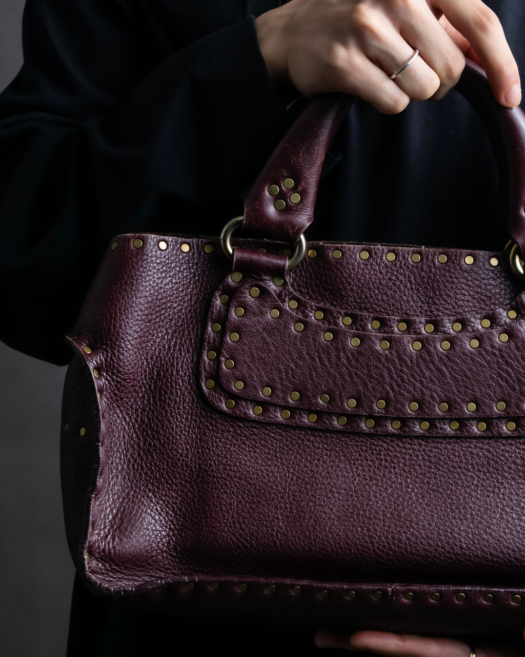 "CELINE" Stud design bordeaux color boogie bag