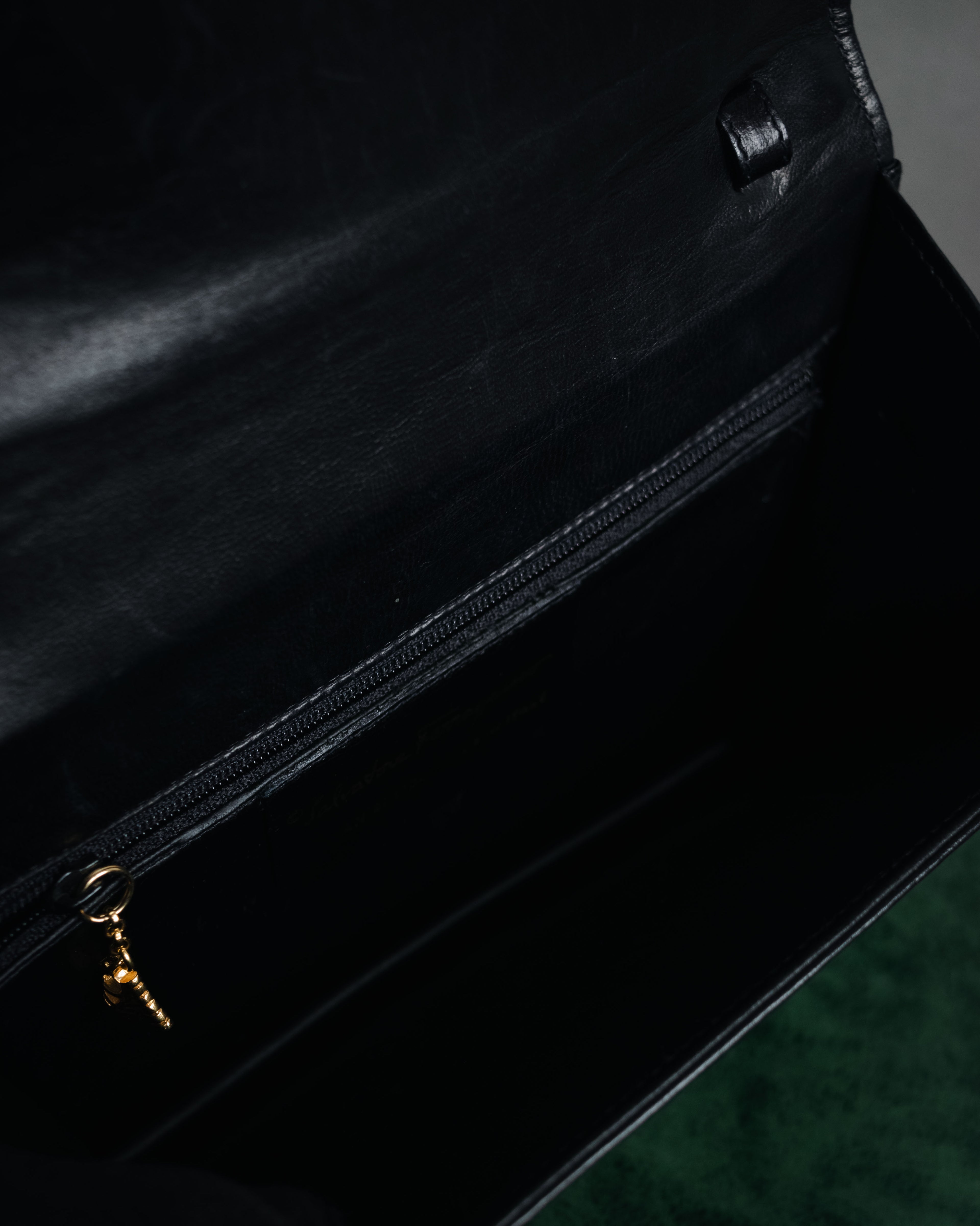 "Salvatore Ferragamo" 90’s-00’s Archive shoe motif embossed leather mini bag