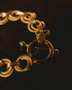 “CELINE” Late 80’s-early 90’s twisted rope circle link toggle bracelet