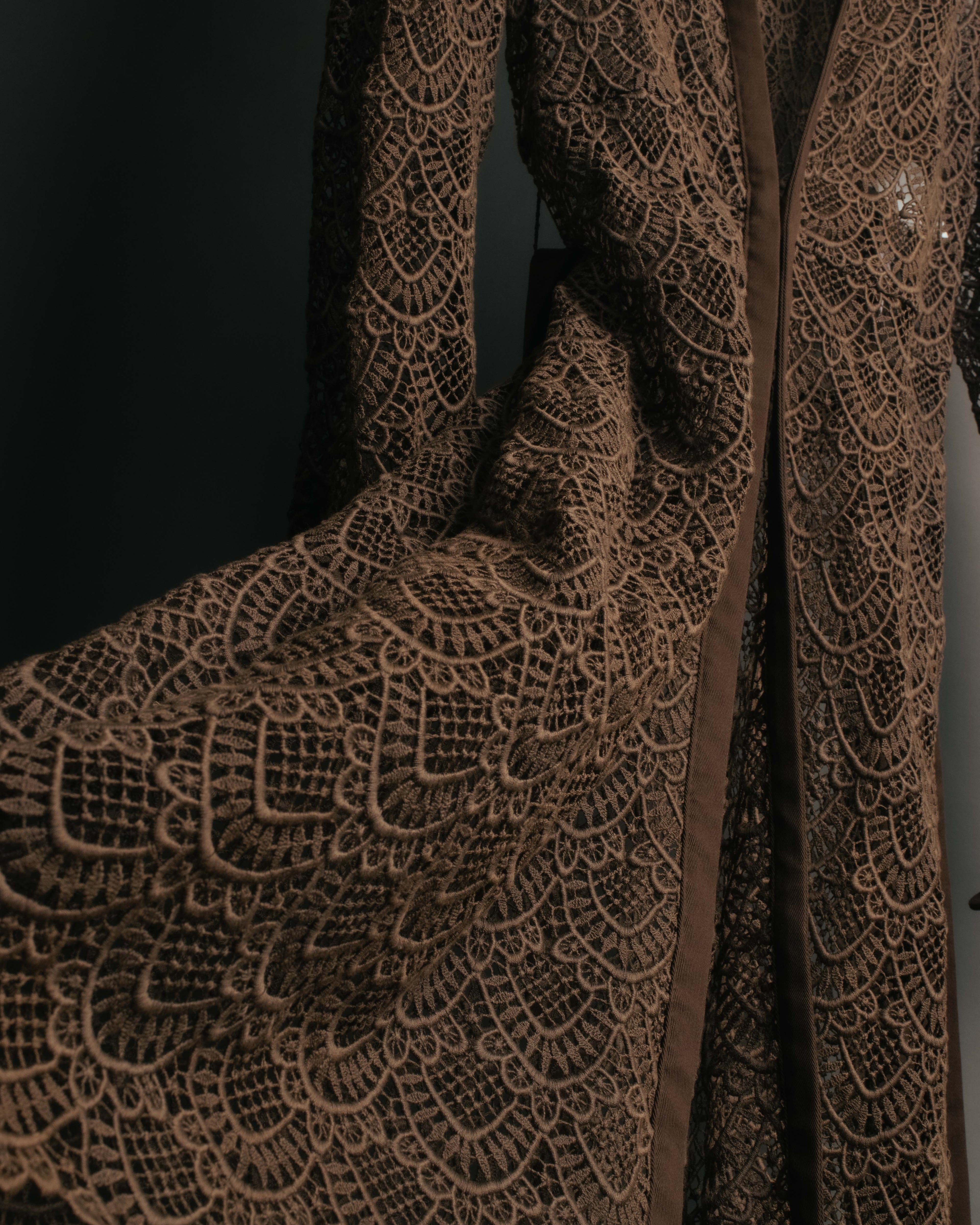 -SPECIAL- “VALENTINO ROMA” 1998-2008 Lace belted sheer coat dress