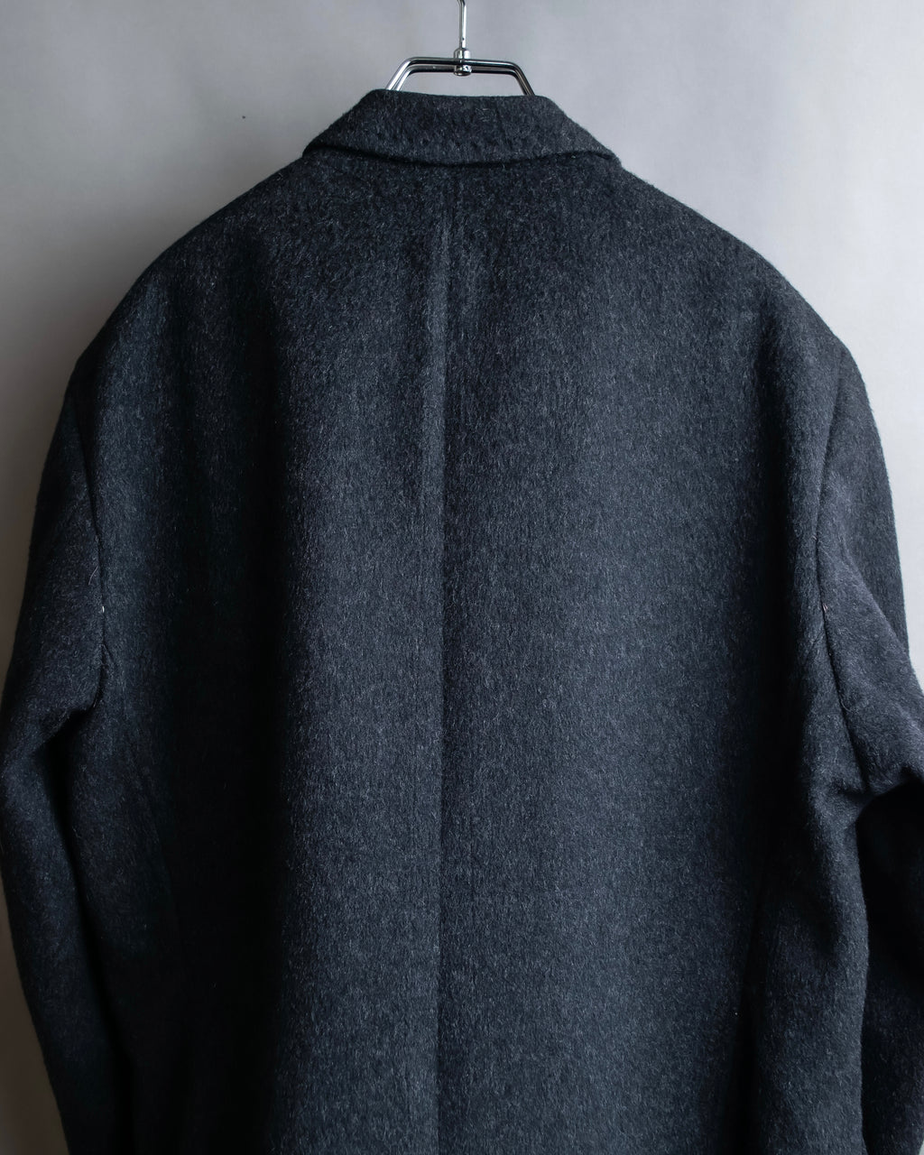"Vintage brushed texture oversized mid-length chester coat"