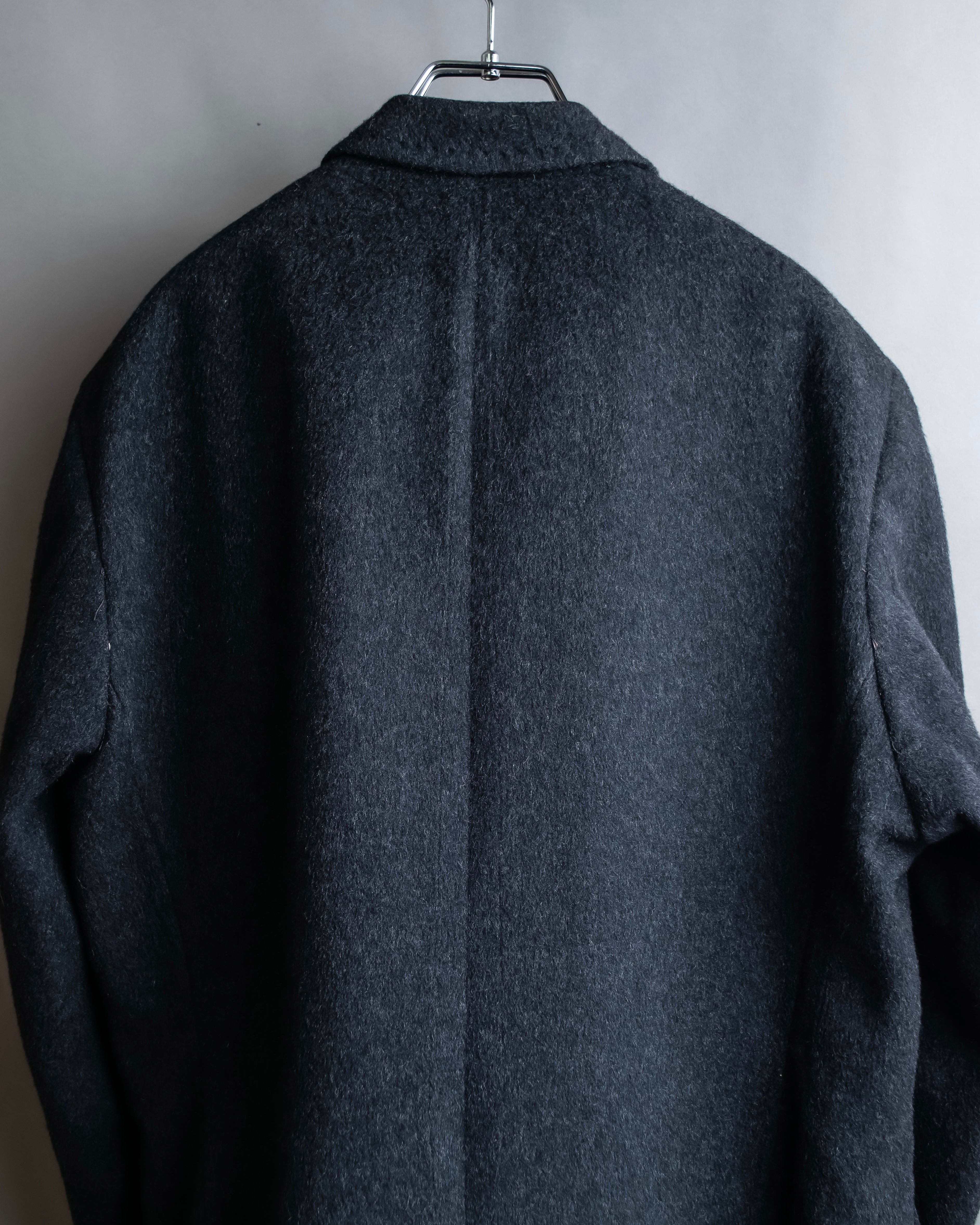 "Vintage brushed texture oversized mid-length chester coat"