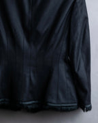 "Alexandar McQueen" Fur trimmed design shaped tailored jacket