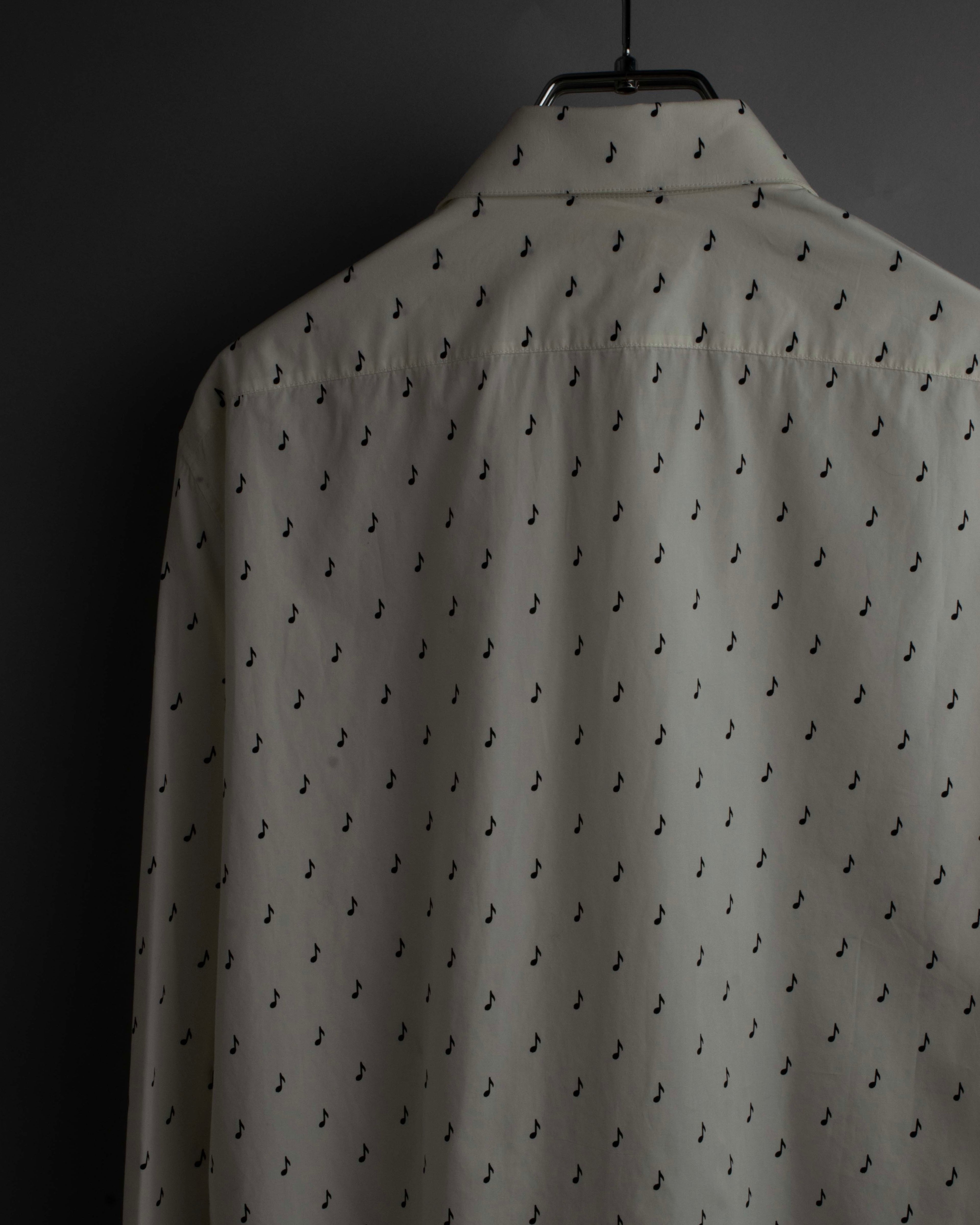 "CELINE" Musical note motif cotton shirt