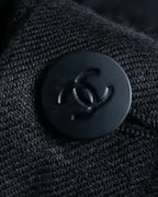 "CHANEL" Back button design flared maxi skirt