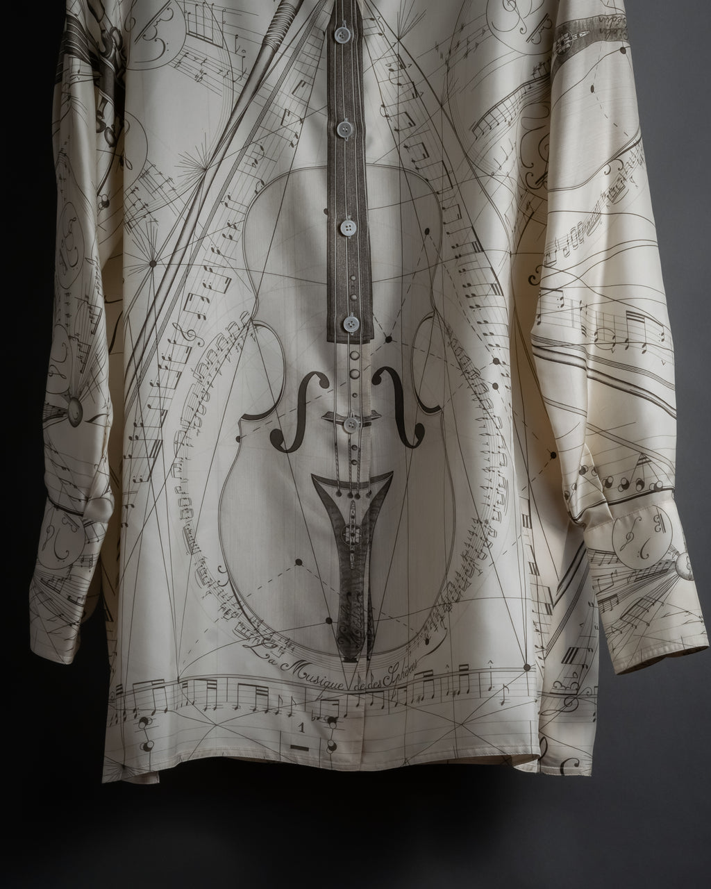 -SPECIAL- "HERMES" 00's Jean-Paul Gaultier Era Silk Twill Shirt "La Musique des Sphères