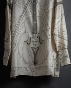 -SPECIAL- "HERMES" 00's Jean-Paul Gaultier Era Silk Twill Shirt "La Musique des Sphères