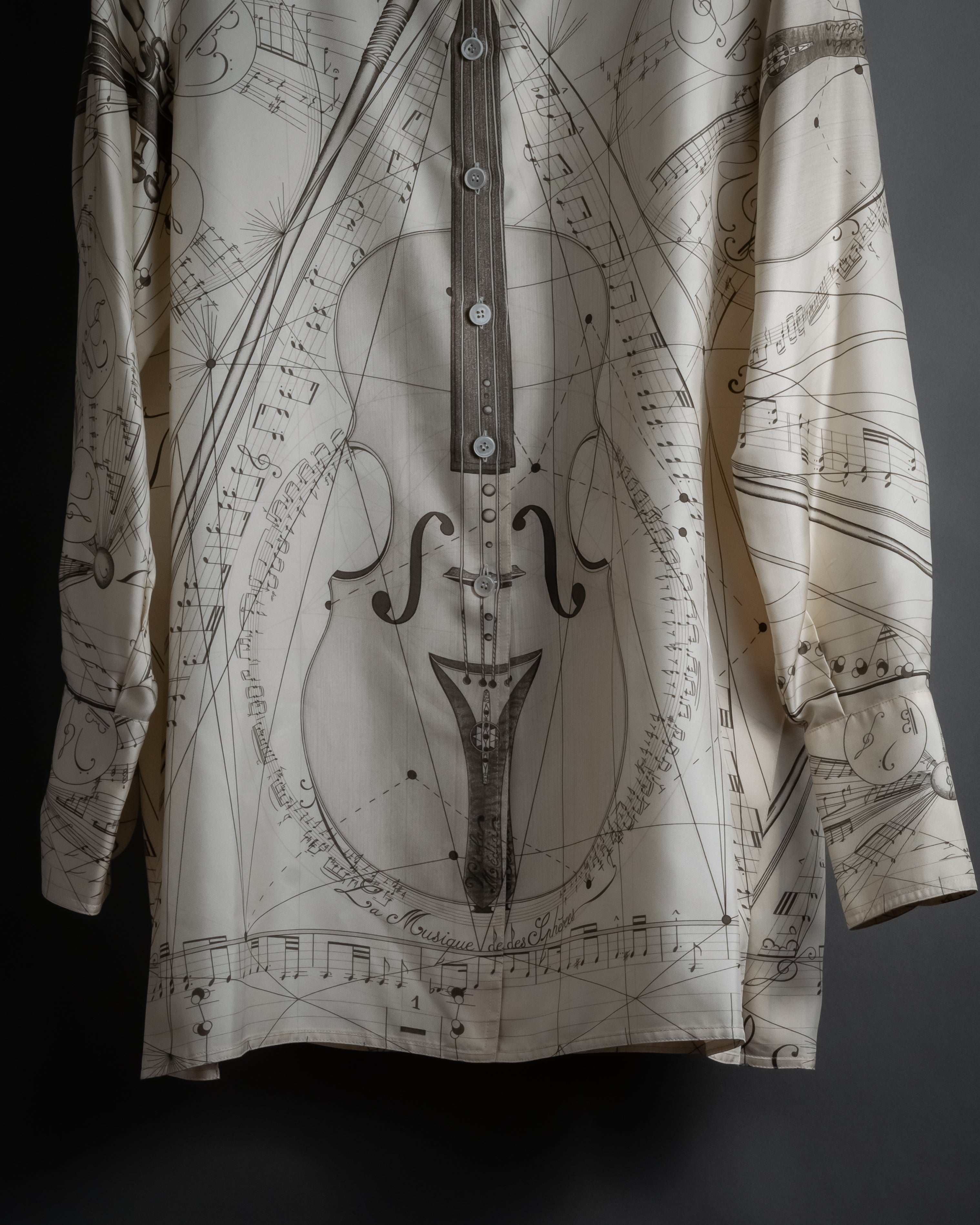-SPECIAL- "HERMES" 00's Jean-Paul Gaultier Era Silk Twill Shirt "La Musique des Sphères