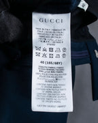 "GUCCI" Deep-tuck wool gently flared slacks