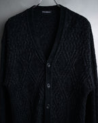 “Yves Saint Laurent” 90’s Textured diamond pattern cardigan