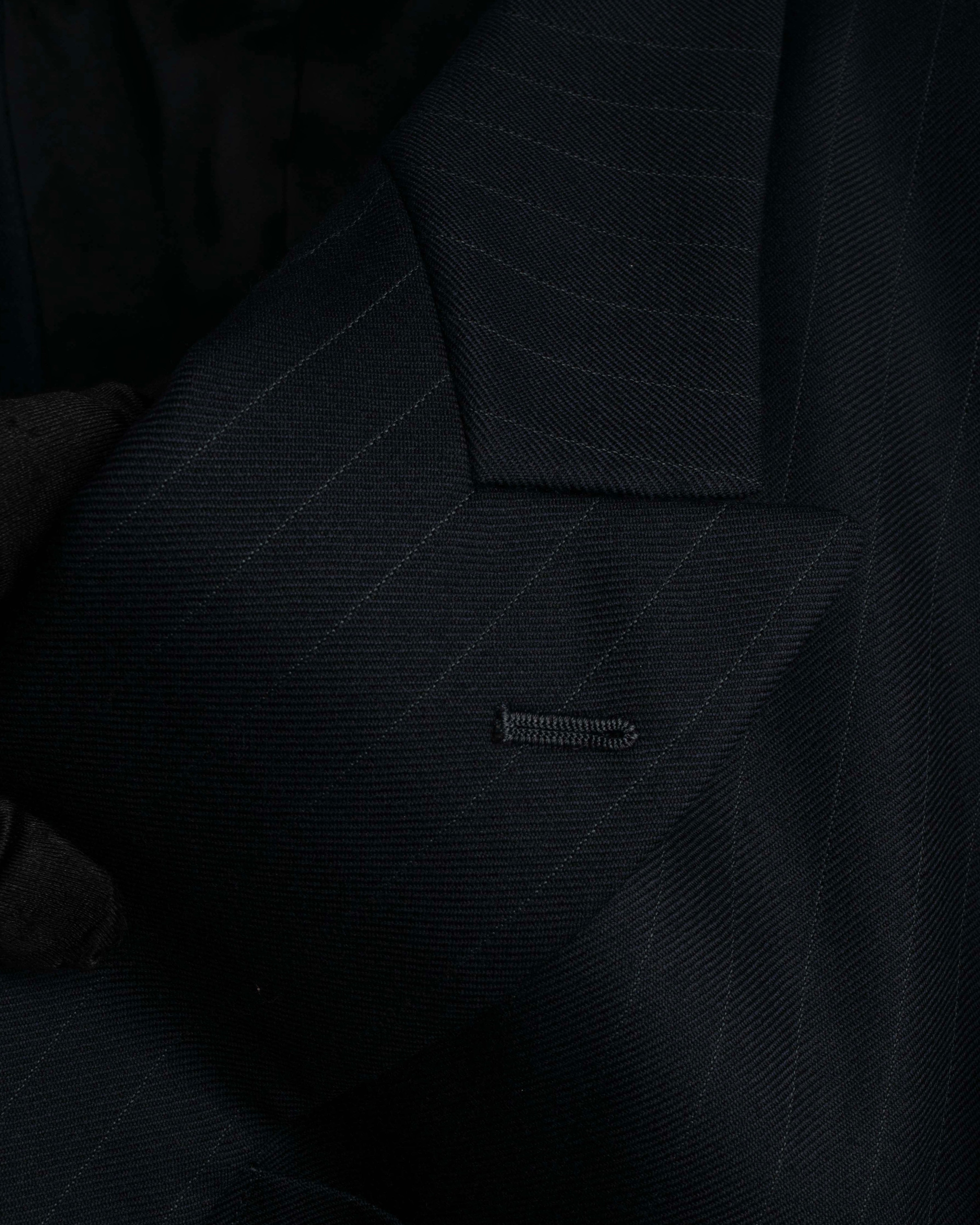 "YVES SAINT LAURENT" 00's shadow stripe pattern beautiful tailoring set up