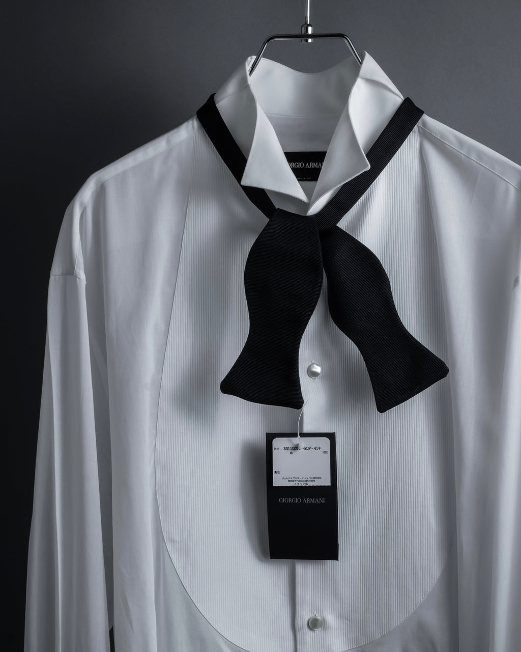 "GIORGIO ARMANI" Belt included bow tie dress shirt