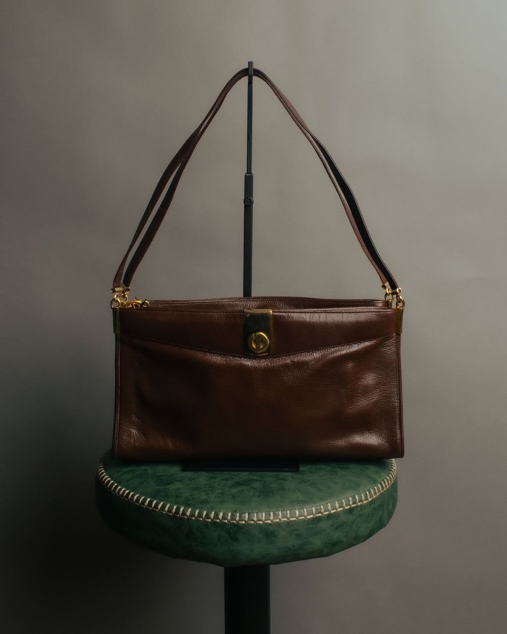 “Christian Dior” 80’s-90’s D motif leather shoulder bag