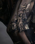 "HERMES" Embroidered design see through cardigan