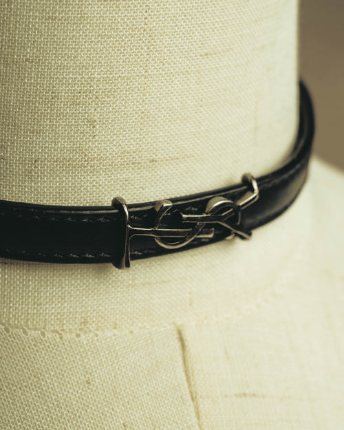 "SAINT LAURENT" 2017's-2020's YSL monogram double wrap choker＆bracelet