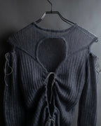 "CECILIE BAHNSEN" Drawcord design Hole detail ribbed knit