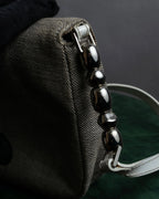 "Christian Dior" Malice Pearl Series greige color canvas shoulder bag
