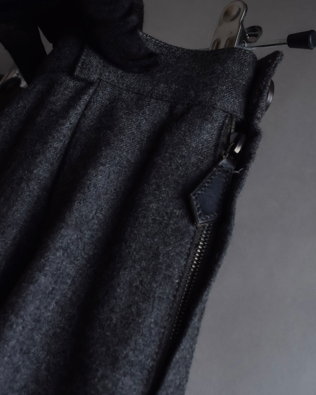 "HERMES" Margiela period semi-flared wool skirt