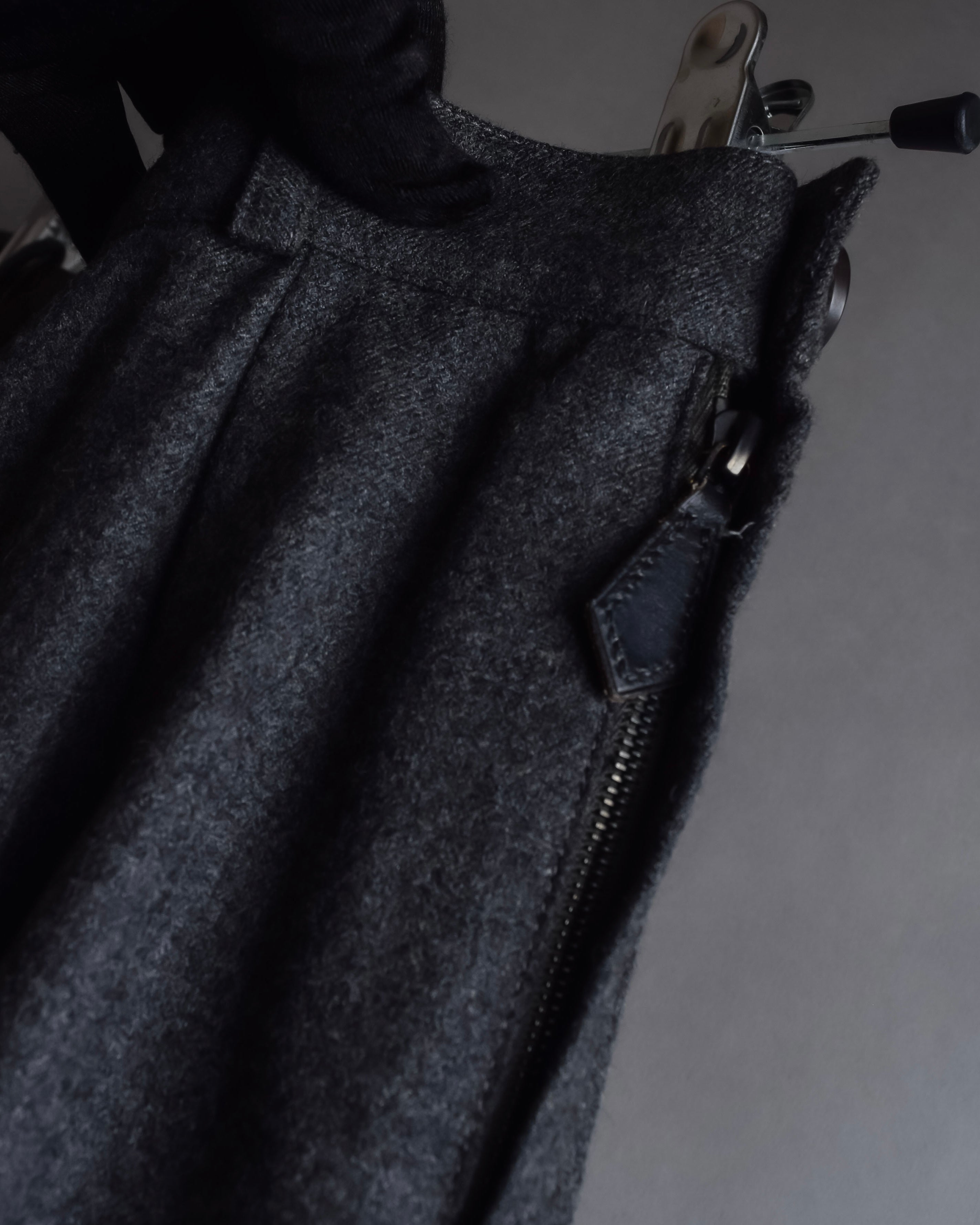 "HERMES" Margiela period semi-flared wool skirt