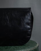 "YVES SAINT LAURENT" 80's-90's Logo engraved tassel detail bag