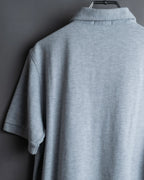 "BURBERRY" Knight logo engraved metal button polo shirt