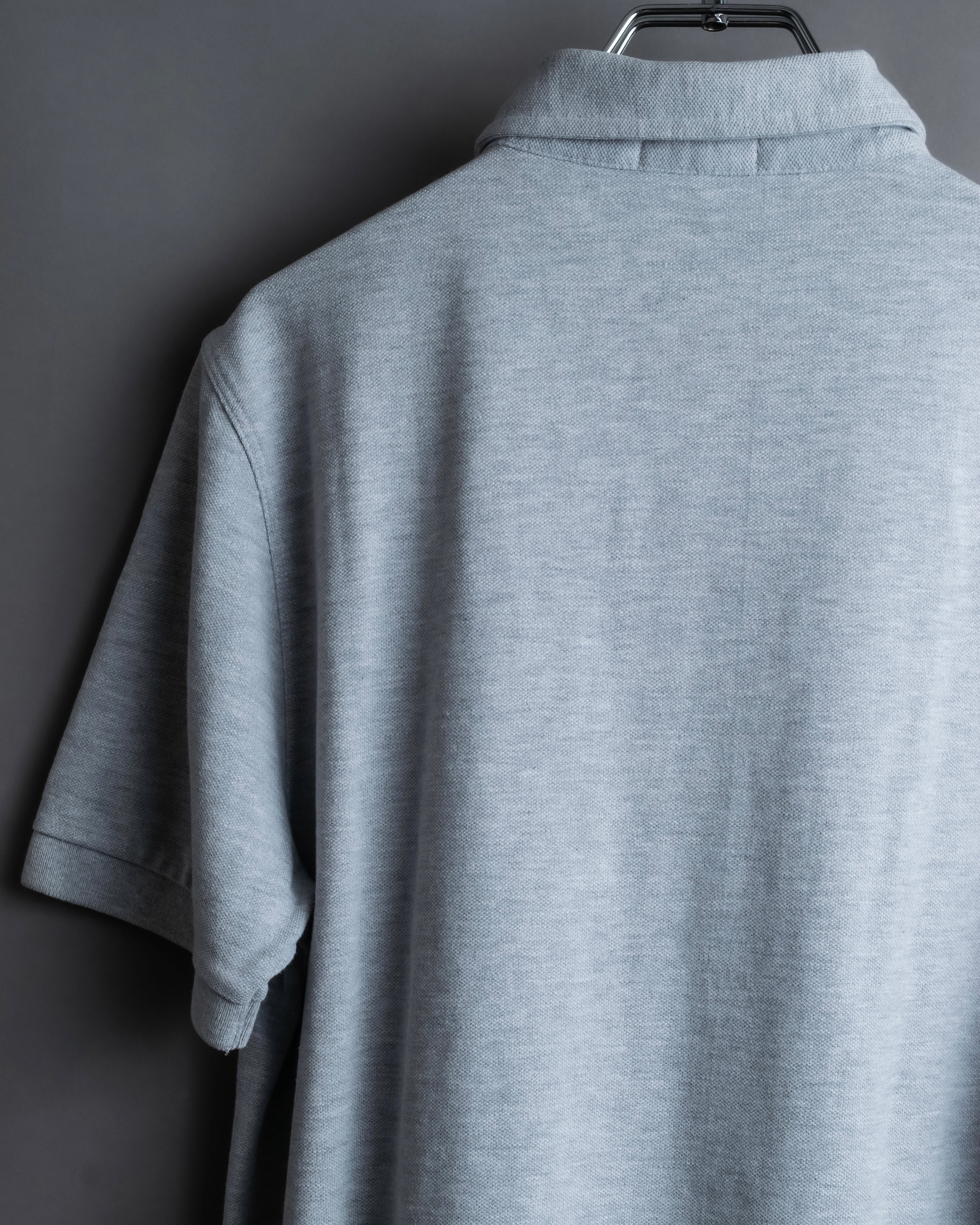 "BURBERRY" Knight logo engraved metal button polo shirt