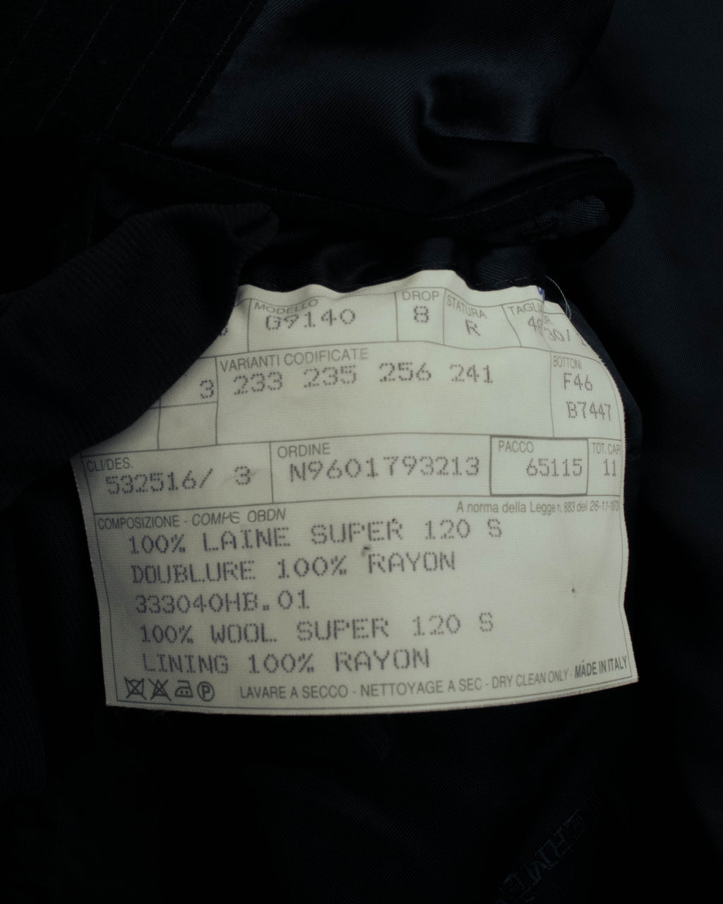 -SPECIAL- “Hermès” 80’s-90’s Super 120’s wool pinstripe double breasted setup