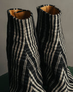 -SPECIAL- "Maison Margiela"2015's Tabi striped fabric ankle boots
