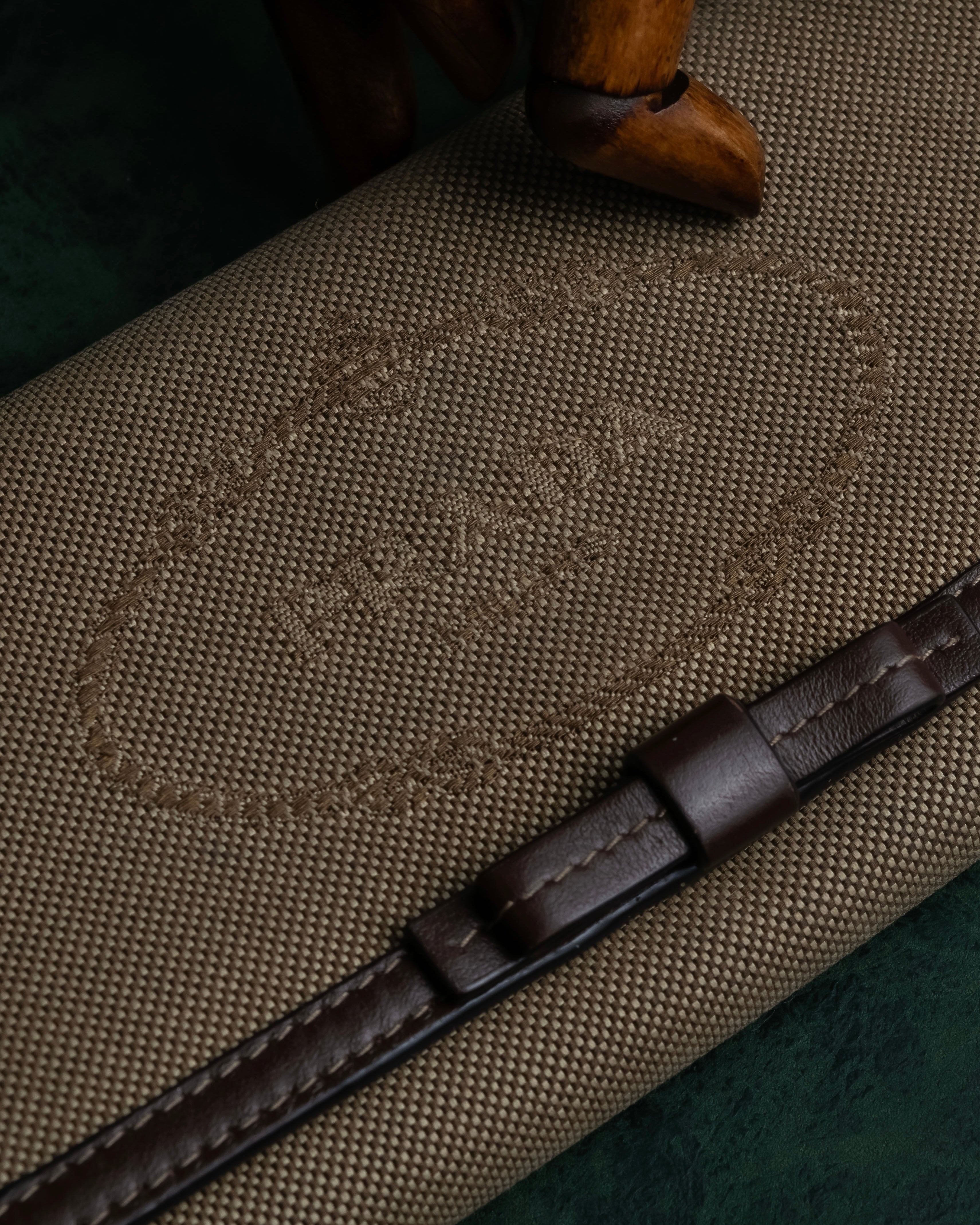 "PRADA" Logo engraved canvas combination long wallet