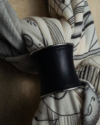 "HERMES" Drum-shaped calf leather scarf ring