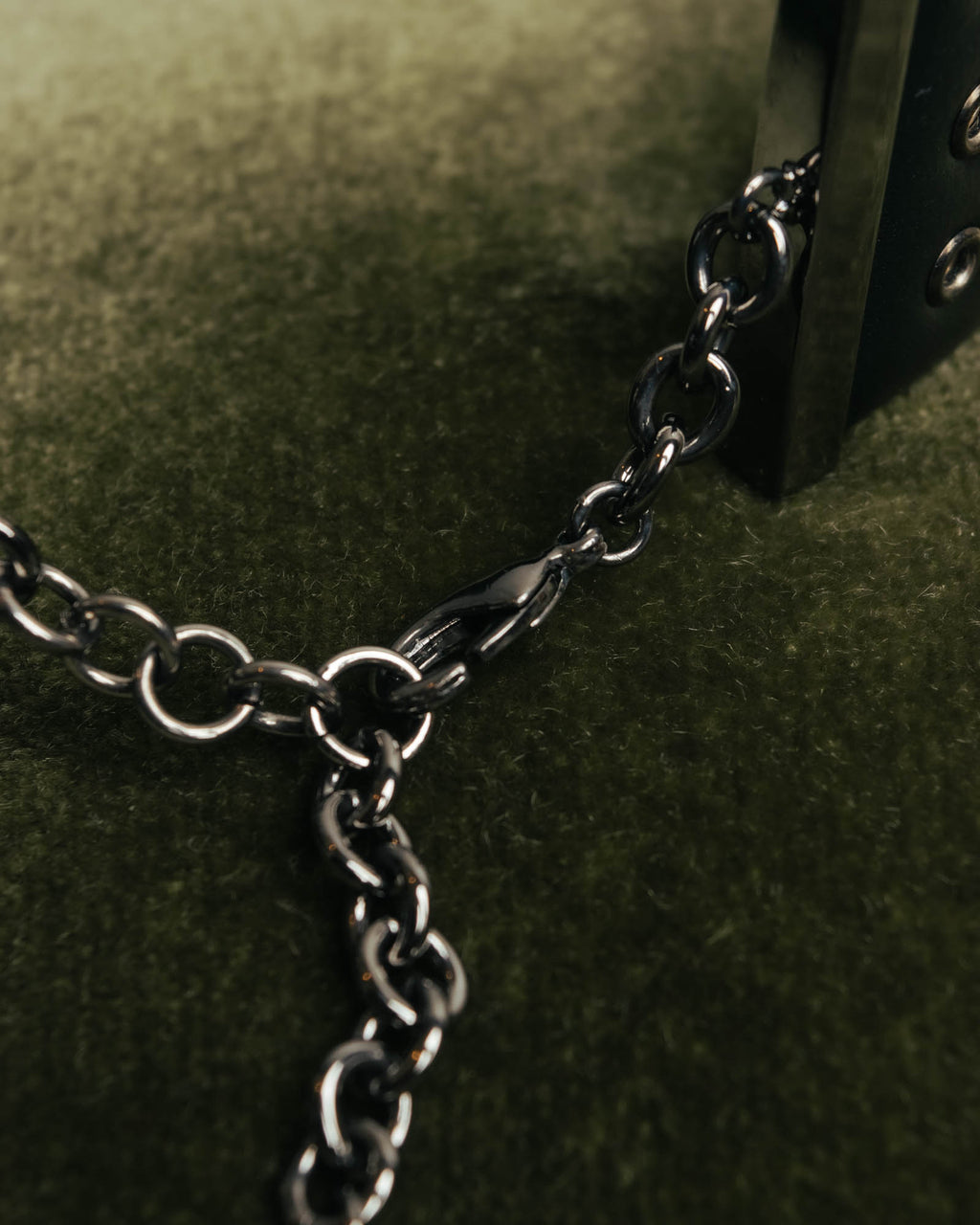 –SPECIAL– "Christian Dior" Late 2000s-2020s Eyelet leather choker necklace