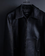 "Weekend Max Mara" Minimalist design center zip-up leather jacket