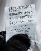 "HERMES" Multi-stripe pattern hand-sewn nuance cotton shirt