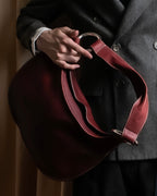 "SEQUOIA" Bordeaux color suede one-handle bag