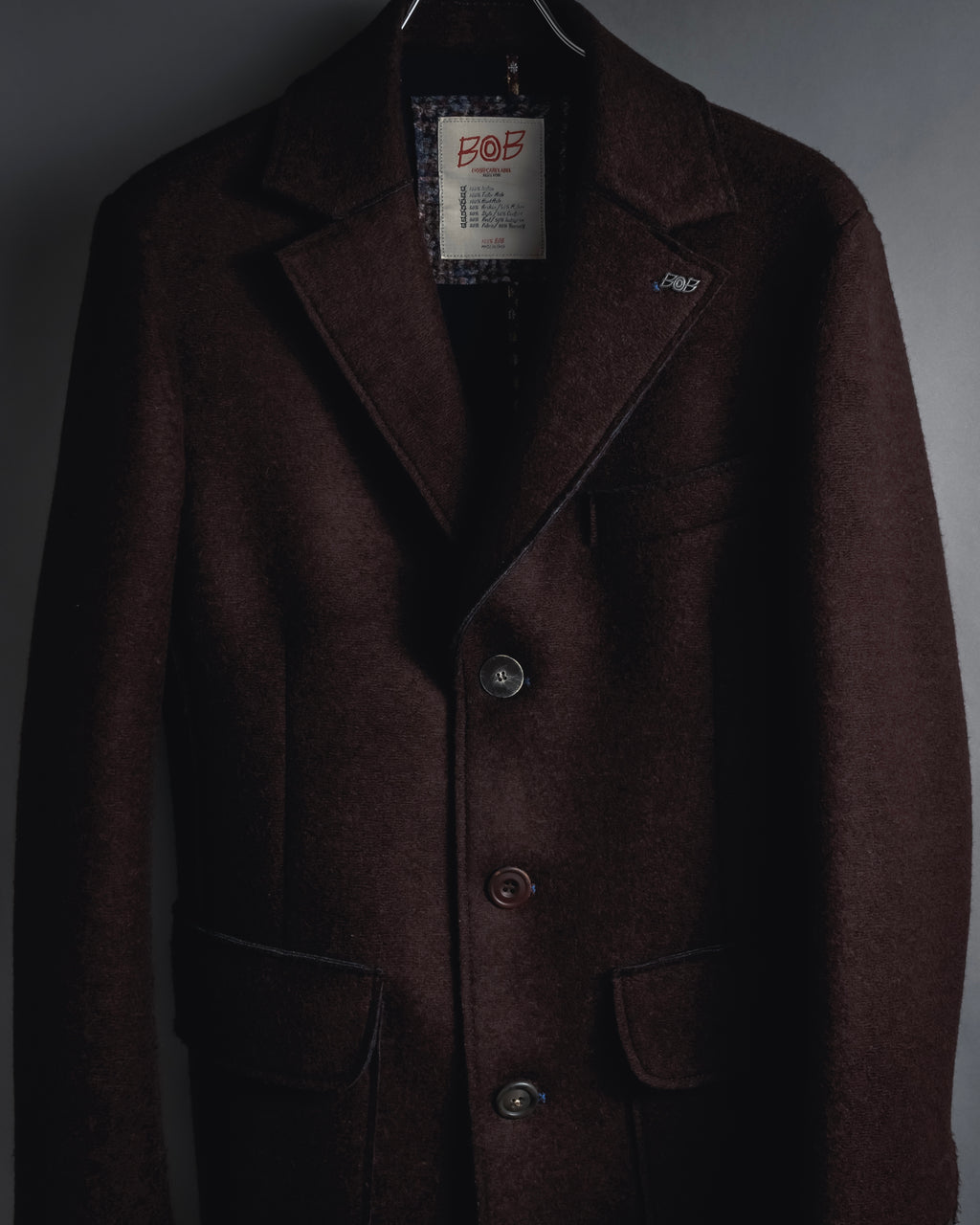 "BOB" Brushed wool single-breasted coat