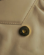 "CELINE" 80's-90's Vintage triangle flap gather leather shoulder bag