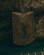 -SPECIAL- “YVES SAINT LAURENT” 00’s-10’s Ostrich leather top handle satchel