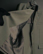 "PRADA" 2012AW Wool-mohair tailored jacket with contrast collar detail