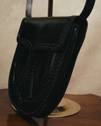 “Yves Saint Laurent” 80’s-90’s Brogue-detailed sculptural leather shoulder bag