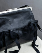 "MARNI" Side ribbon design rounded body leather bag