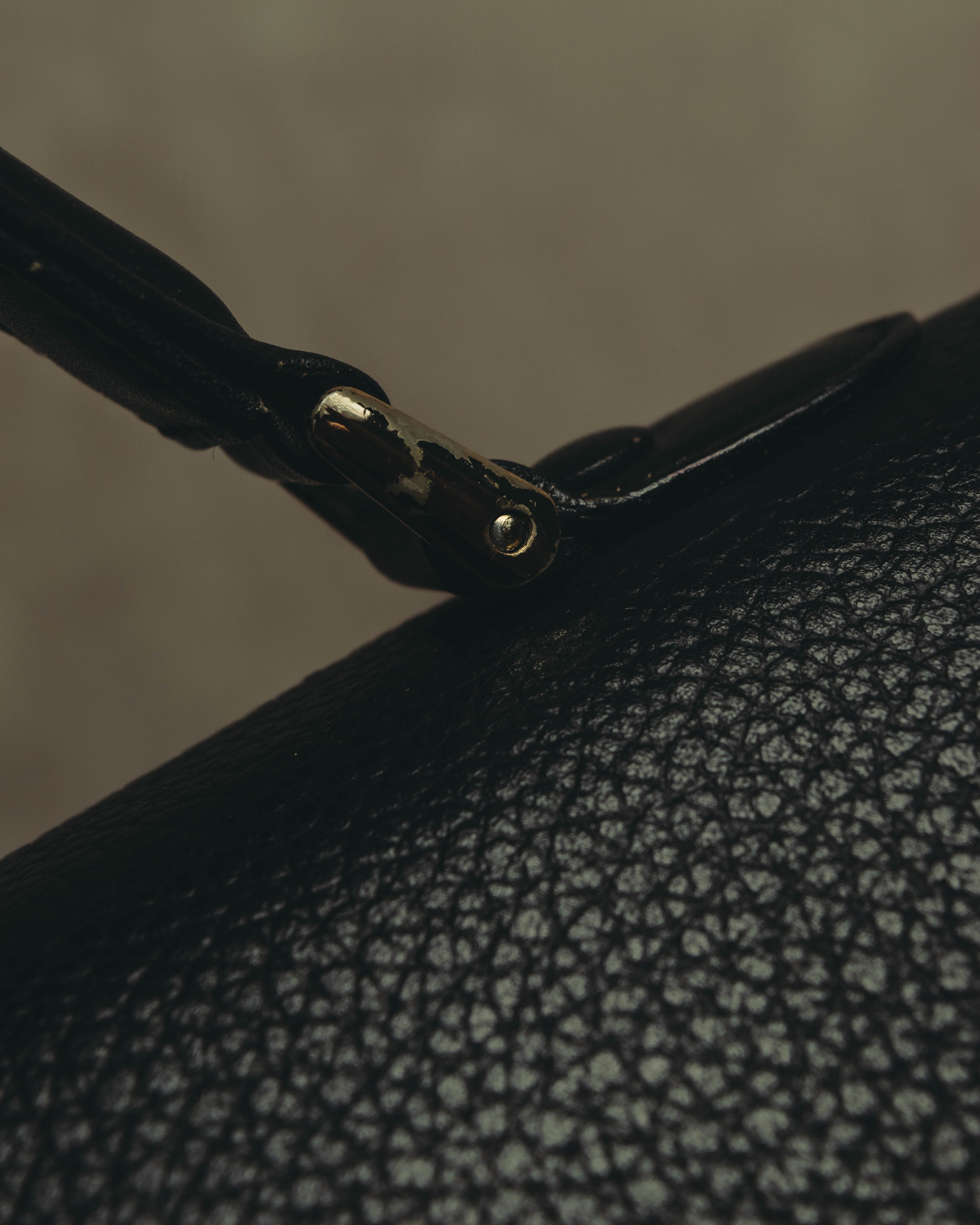 "Burberrys" 80's-90's Classic black leather top-handle handbag