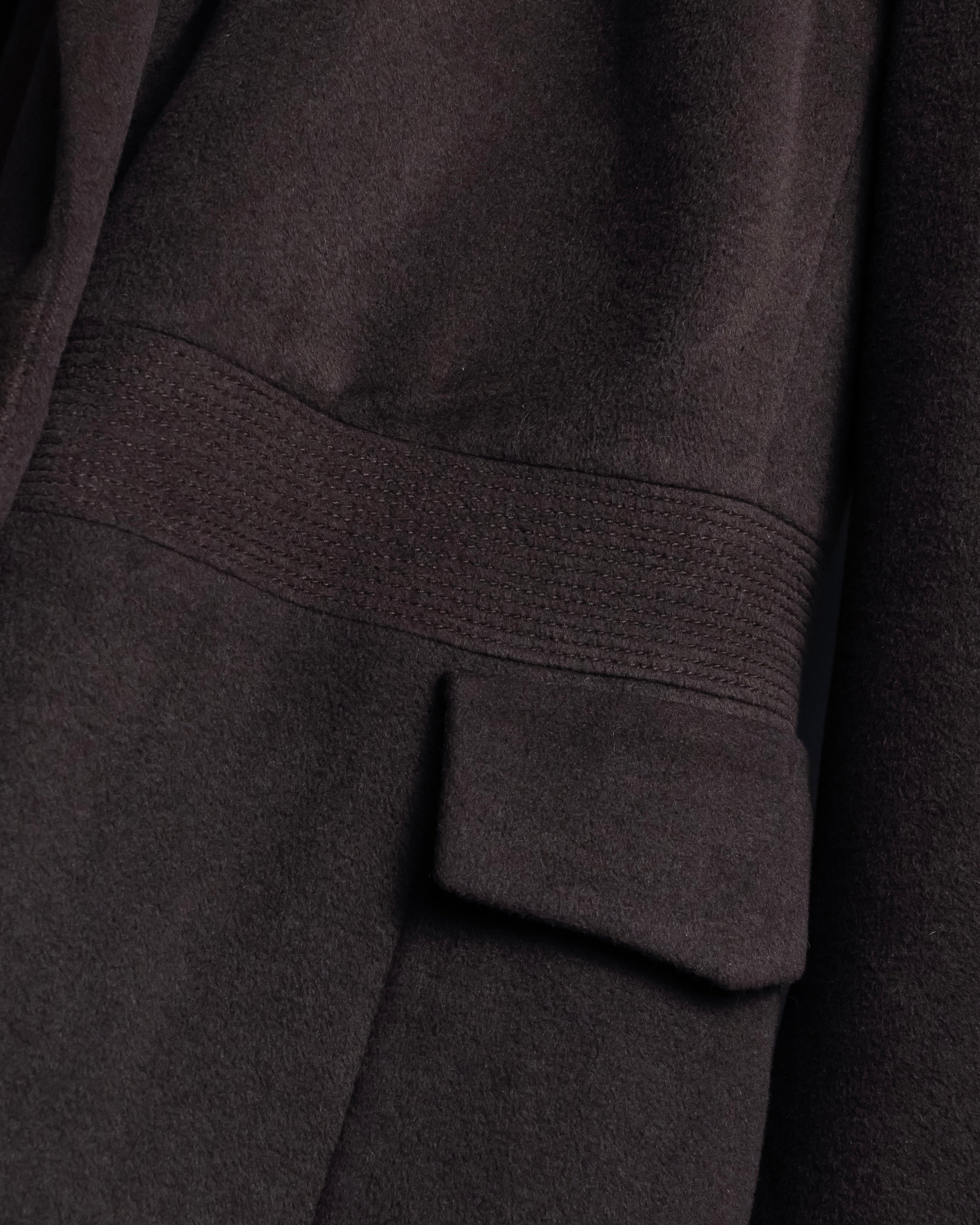 "VALENTINO" Shaped silhouette mocha brown chester coat