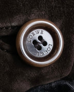 "LOEWE" 80's flowing line suede leather chester coat