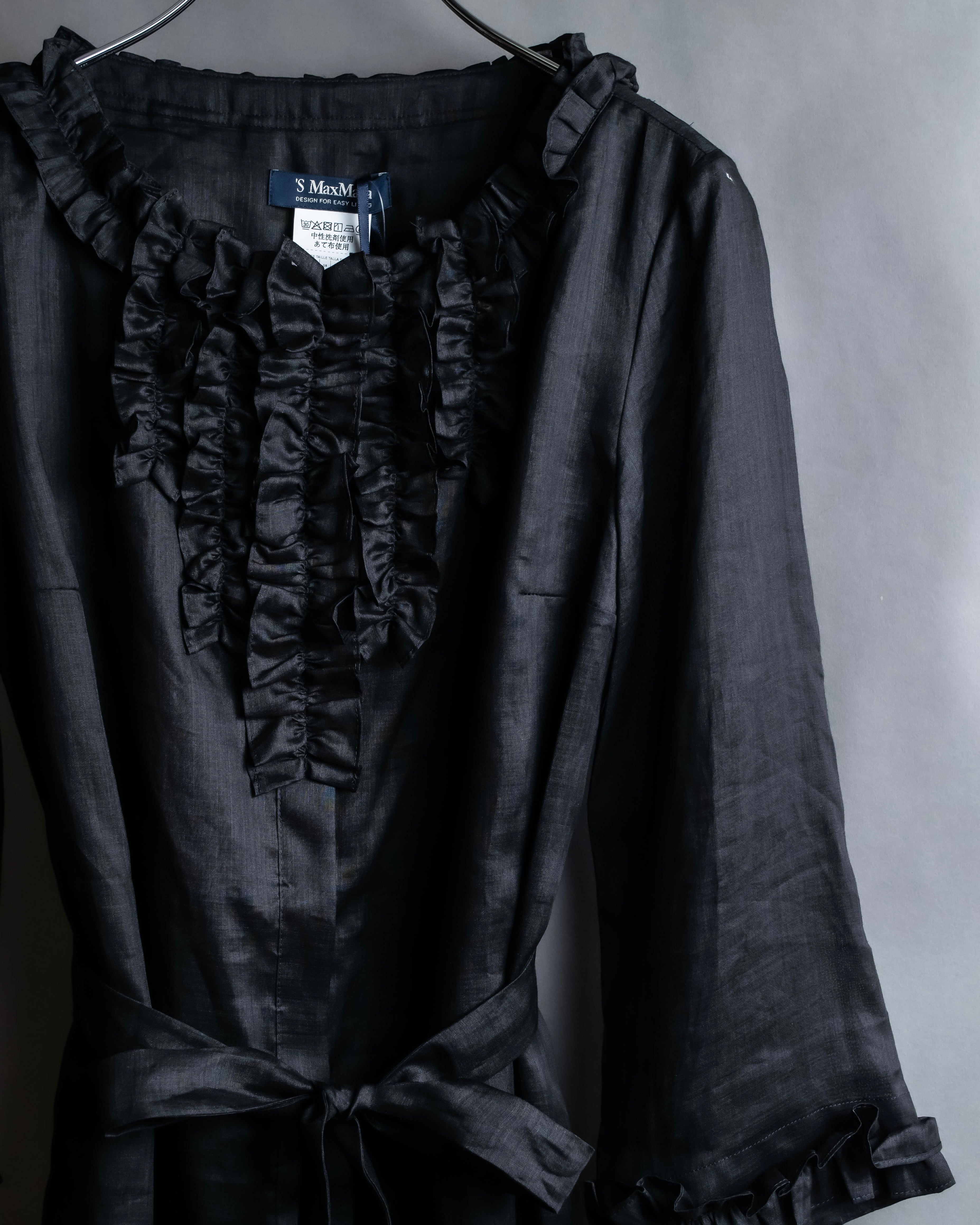 "S Max Mara" Tiered frill design belted dress