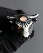 "GUCCI" Anger forest collection silver bullhead motif ring